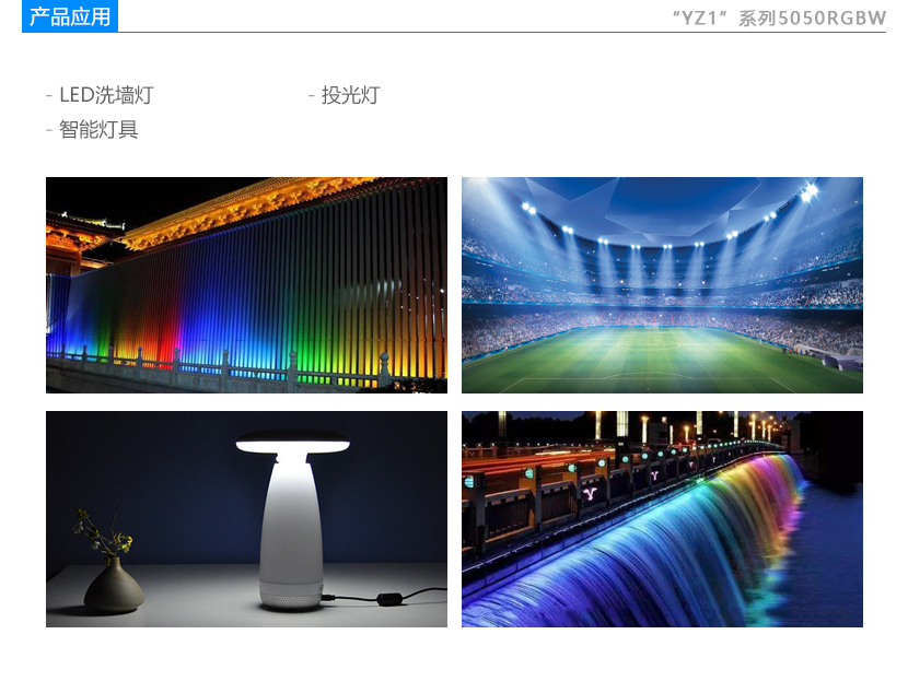 新品YZ1系列5050rgbw燈珠應(yīng)用